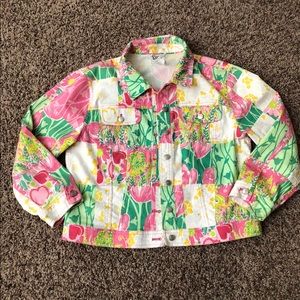 Lilly Pulitzer Vintage Floral Hearts denim jacket